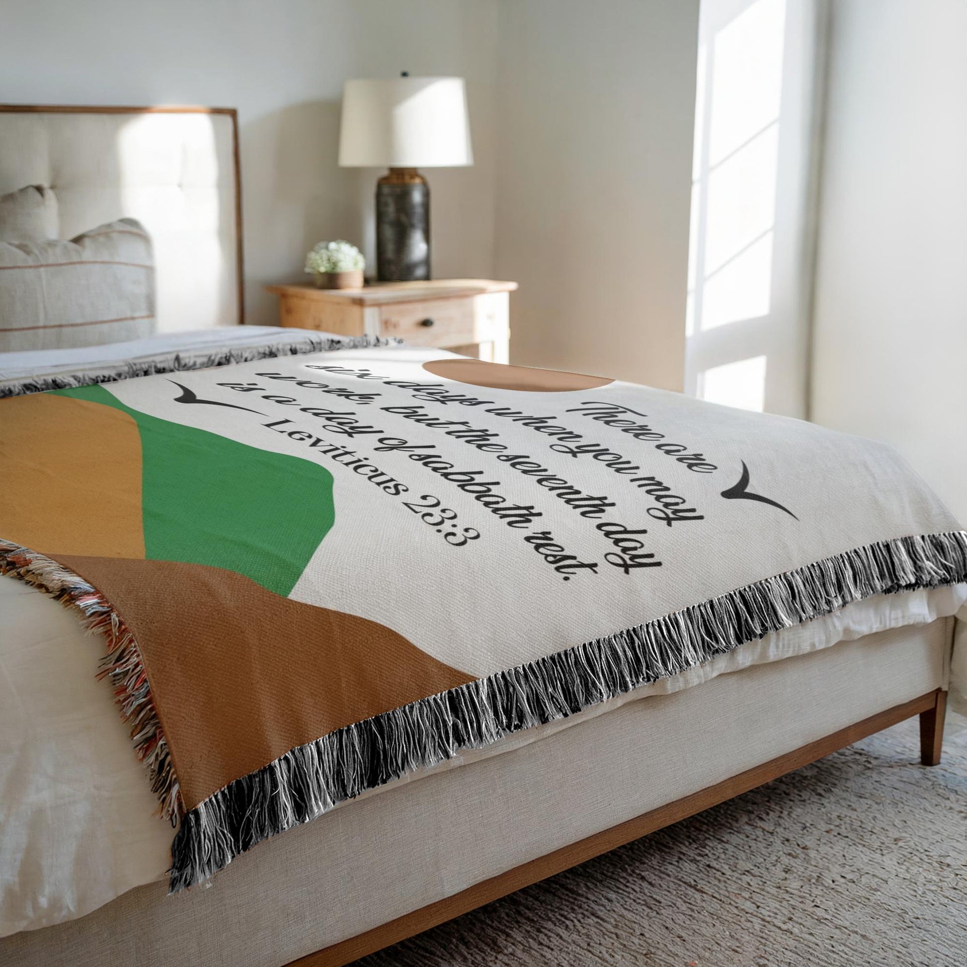 Scripture woven blanket